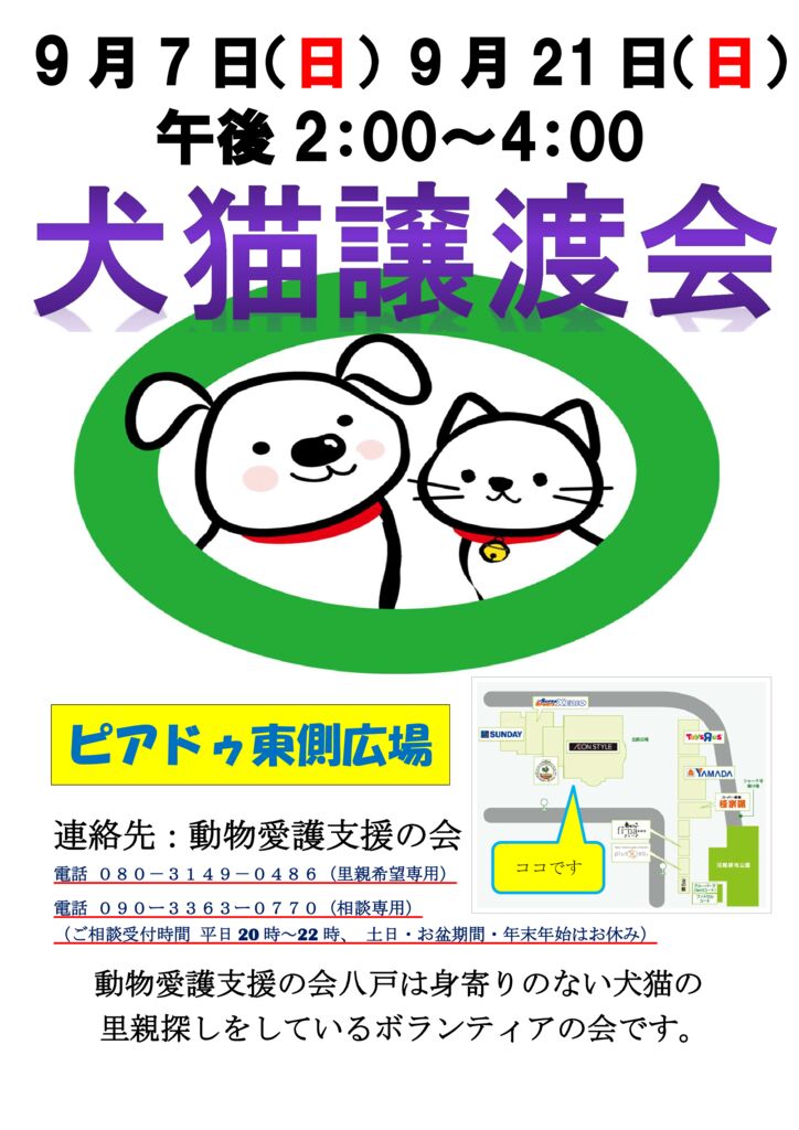 犬猫譲渡会のサムネイル
