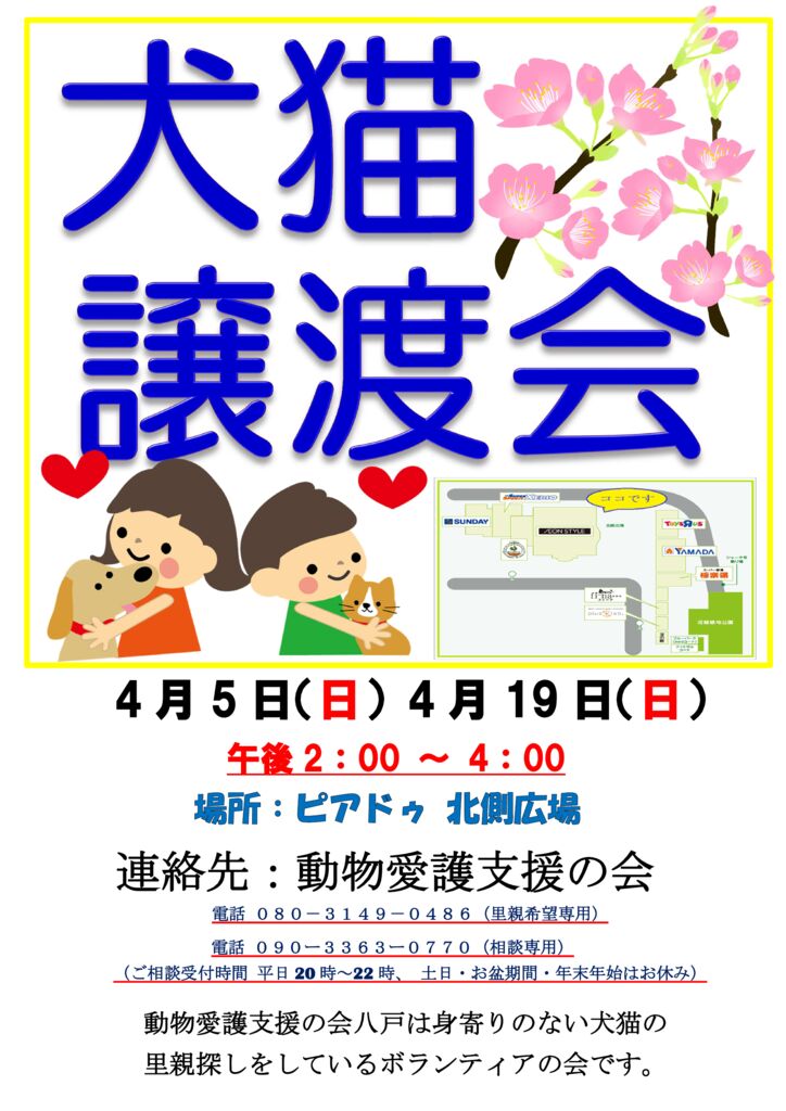 犬猫譲渡会のサムネイル